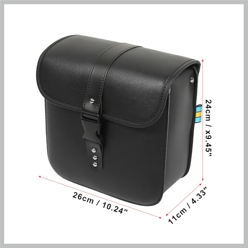 Par de alforjas laterales universales para motocicleta, bolsas de herramientas con cierres de liberación rápida, color negro, 10,24" x 4,33" x 9,45" miniatura 3