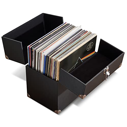 Boîte de rangement pour disques vinyles Legend pour disques vinyles | Peut contenir jusqu’à 40 disques vinyle | Panneau d’ouverture avant pour une navigation facile dans vos vinyles. - Les Beatles, Paul McCartney, John Lennon, RIngo Starr, George Harrison Boîte de rangement pour disques vinyles Legend pour disques vinyles | Peut contenir jusqu'à 40 disques vinyle | Panneau d'ouverture avant pour une navigation facile dans vos vinyles.