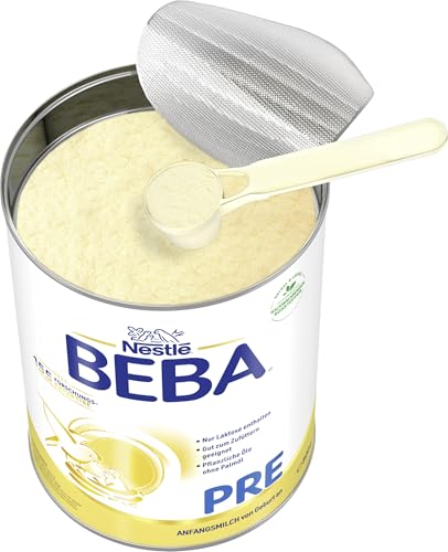BEBA PRE Anfangsmilch von Geburt an, Babynahrung , nur Laktose, ohne Palmöl, 6er Pack (6 x 800g)