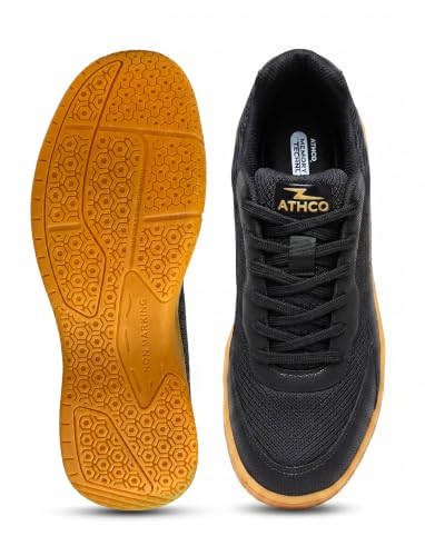 Image of ATHCO Mens Nimble Badminton Shoes for Men - Non-Marking, Anti-Skid Indoor Court Shoes | Lightweight, Breathable & Durable | Ideal for Squash, Volleyball, Basketball & Table Tennis