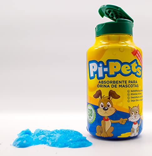 Pi-Pets: Pet Urine Super Absorbent Solidifier & Deodorizer Powder Natural Eucalyptus Scent - Bio Gel Gelling Agent - Urine Odor Remover + Oxy Cleaning - 100% Eco Friendly 7.76 Oz Pipets #TOP5