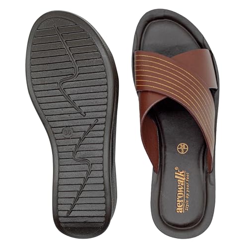 Image of AEROWALK Stylish Fashion Sandal for Women | Comfortable| Lightweight | Anti Skid | Casual Office Footwear (AT28)
