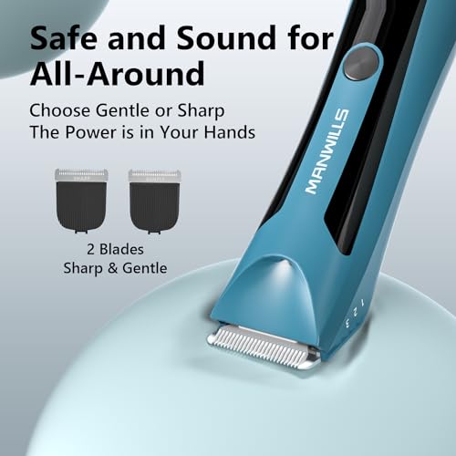 Image of Body Hair Trimmer Men - Body Groomer, Groin Hair Trimmer for Men Waterproof Wet /Dry Use, Electric Ball Trimmer /Shaver with Charging Dock, Male Hygiene Razor, Mens Grooming Kit