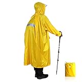 Diseño de dos en un solo tamaño: el diseño de la parte posterior puede aumentar el tamaño del impermeable. Hazlo lo suficientemente grande para cubrir tu mochila de 50 litros. Los impermeables no solo lo protegen a usted, sino que también lo protegen de la lluvia durante el proceso de su aventura.
