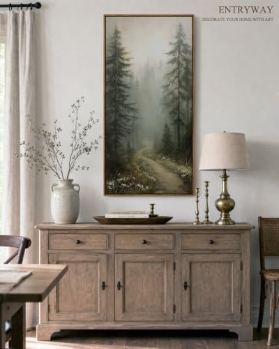 InSimSea Extra Large Framed Vertical Wall Art, Mystic Forest Art, 20x40inch - 1