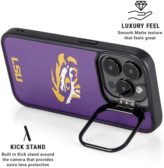 Skinit Kickstand Phone Case Compatible with iPhone 16 Pro Max - Officially Licensed LSU Tiger Eye Logo Design