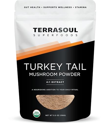 Terrasoul Superfoods Organic Turkey Tail Extract 5.5oz | Adaptogenic Superfood USDA Certified Organic Gluten-Free Vegan