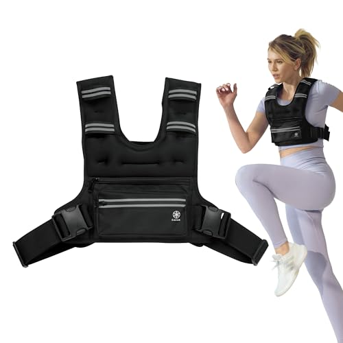 Gaiam PrecisionFit Weighted Vest for Women and Men (Black, 12 LB), Adjustable Weighted Workout Vest...