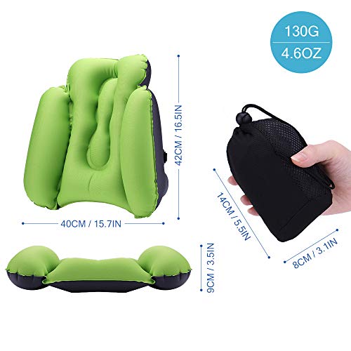 Suporte lombar, Andoer Almofada de apoio lombar inflável Almofada de costas Almofada de lombar Cadei