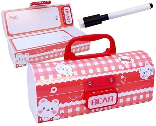 Rahasya Enterprise Pencil Box Suitcase Style Password Lock Pencil Case, Multi-Layer Pencil Box for Boys & Girls, Stationary Organizer Box for Kids, Birthday Return Gift for Kids (Bear Red Pencil Box) (B0CJ4YBNRF) Amazon Price History, Amazon Price Tracker