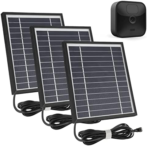 iTODOS 3 Pack Solar Panel Works for (3rd Gen) XT3 and Blink XT XT2, 11.5Ft Outdoor Power Charging Cable and Adjustable Mount,Weatherproof, Power Your Blink Camera continuously - Black