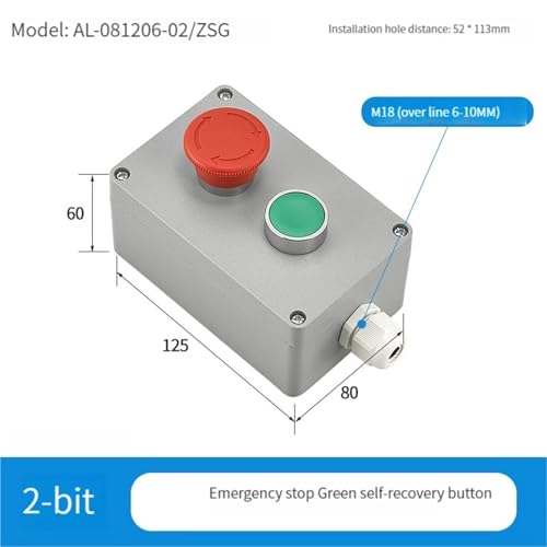 Caja de control de botón de metal con dos agujeros impermeable 3