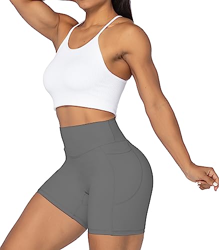 Image of Sunzel No Front Seam Biker Shorts for Women with Pockets, Yoga Workout Gym Bike Shorts with Tummy Control | 3, 5 Or 8-Inch Inseam, High Waisted, No Front Seam, Side Pockets, Buttery Soft, Compression Fit, Squat Proof, Tummy Control