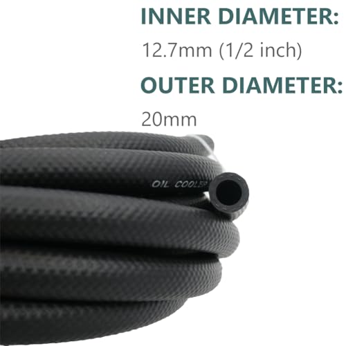Image of 1 /2 Transmission Oil Cooler Hose - 300 PSI Fuel Line Hose J1532 For Transmission Fluid, Oil, Coolant, Diesel, Hydraulic Fluid, Lubricant, Gas 5FT