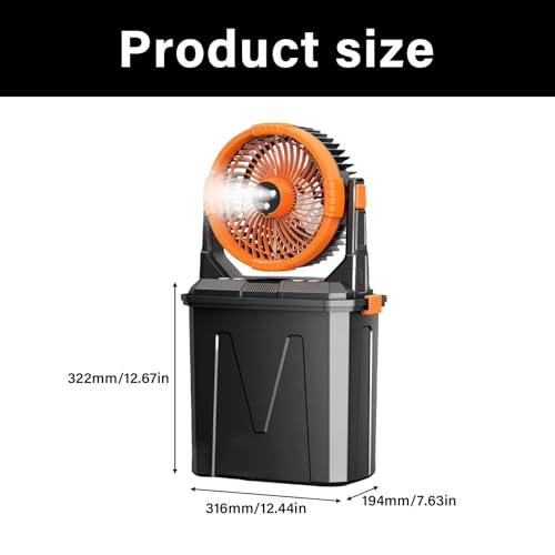 Ventilador de nebulización recargable de 20000 mAh para circulación de aire exterior 4