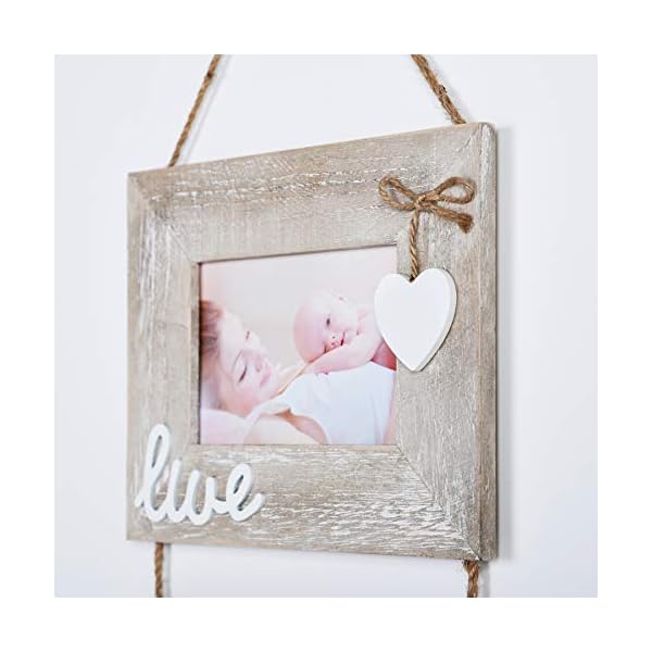 Yaetm Live Laugh Love Collage Bilderrahmen zum Aufhängen, 10,2 x 15,2 cm, Massivholz, 3 Bilderrahmen-Set, Wandhalterung… – Bild 5