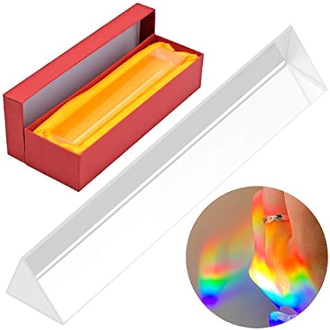 Juliyeh MEIYAXINWIN Prisma Optisches Glas, Dreiecksprisma Bildet Einen Wunderschönen Regenbogen, der in Fotografie- und Physikexperimenten Verwendet Wird 150mm 2 Cover