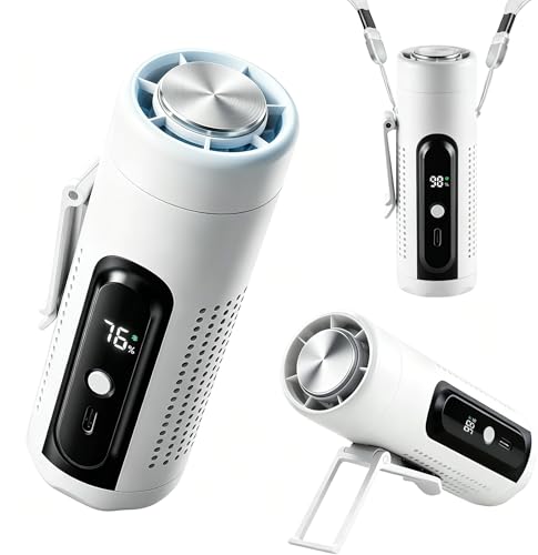 Ventilateur portable à 5 vitesses avec lampe LED et batterie USB-C - 2