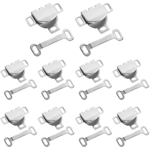 Teaaha 10 Set Hook and Eye Sewing Clasps Silver Hook and Eye Closures for Clothing, Pants Hooks for Waist Bra Trousers Skirt Sewing DIY Cover