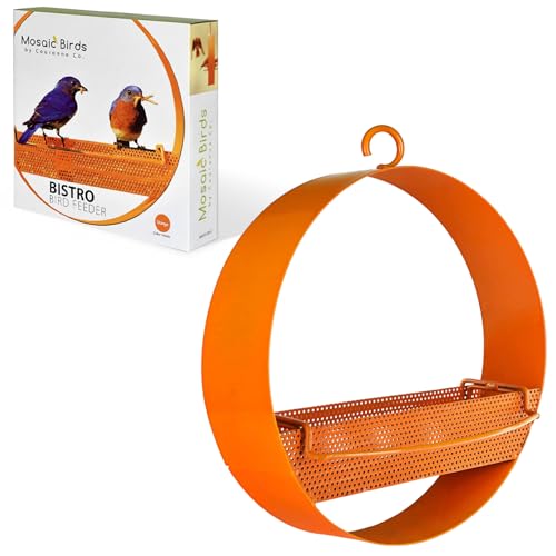 Couronne Company Orange M439-200-O Mosaic Bistro Bird Feeder, 16.9oz,