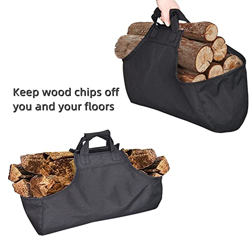 Voda Firewood Carrier Bag Wear-Resisting Firewood Carrying Bag Pet Bag Waterproof Logs Tote Bag Indoor Firewood Holder Fireplace Wood Carrying Bag For Home Log Woodpile Outdoor #TOP3