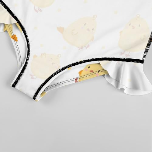 Image of Girls One Piece Swimsuit Lovely Cute Animals Ruffles Swimwear Bathing Suits 3-12 Years