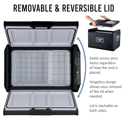 Image of Explorer Bear 12 Volt Refrigerator 12V Car Fridge 12 /24V DC 110-240V AC Portable Freezer Compressor Cooler 0℉-50℉ 3-Year Warranty for Truck Van RV SUV Boat Trailer Travel Road Trips Camping