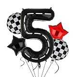 Race Car Birthday Balloons 40 Inch Racetrack Number Balloon 5 Black Boys 5st Birthday Race Car Theme