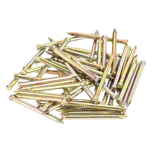 Image of sourcing map Finishing Nails Hand-Drive Hardware Carbon Steel Nails 30mm 1.2-inches 100pcs, Color Zinc