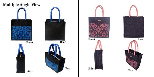 Image of Foonty Tote Bag /Lunch Bag /Gym Bag (Pack of 2,FFFWB6016D Multicolored)