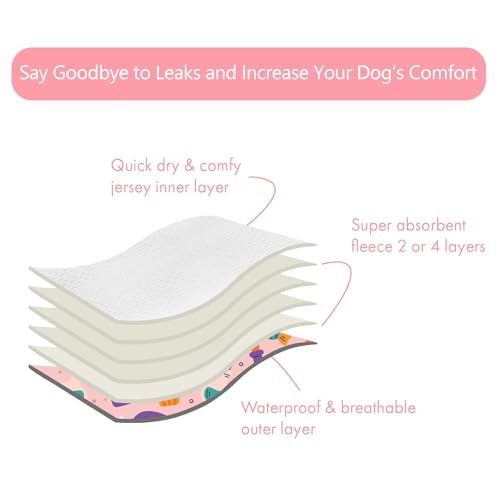 Image of CuteBone Dog Diapers Female Washable Small Medium Large 3 Pack Reusable Doggie Diapers Puppy Period Pants for Doggy Heat Cycle Peeing