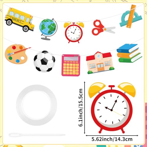 Image of Back To School Banner First Day of School Banner Paper Garland Decorations for Teacher Preschool Office Home Classroom Decor Photo Backdrop Party Favors