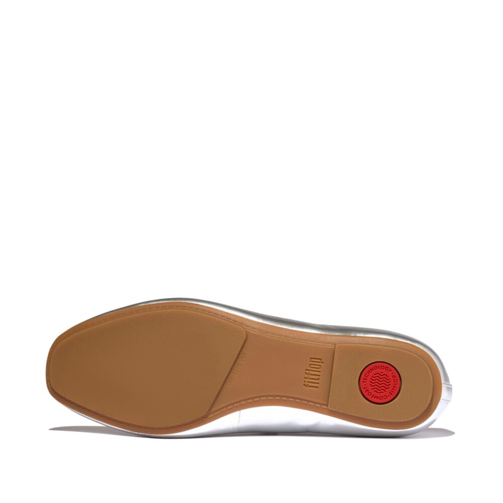 Fitflop Delicato Pearls-And-Crystal Leather Ballet Flats BallerineDonna