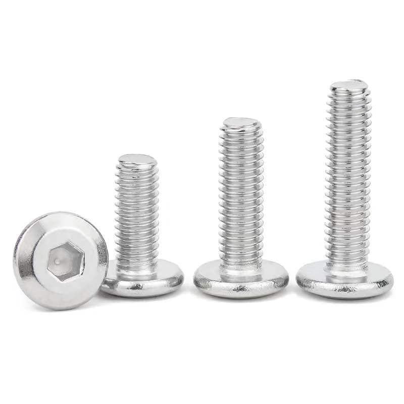 STORKY 10pcs 304 Stainless Steel Large Flat Hex Hexagon Socket Head Allen Screw M3 M4 M5 M6 M8 Furniture Screw Connector Joint Bolt (Color : 20mm x10pcs, Size : M8)