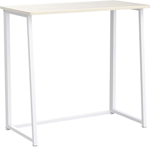 Miniatura 44 de WOHOMO Escritorio plegable de mármol sintético blanco, escritorio pequeño de 31.5 pulgadas para espacios pequeños con patas doradas, escritorio