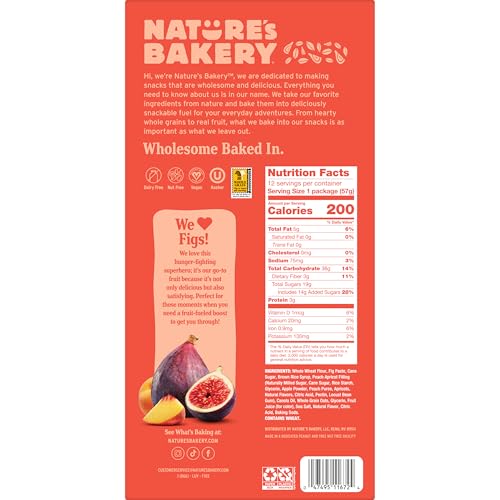 Image of Nature's Bakery Whole Wheat Fig Bars, Peach Apricot, Real Fruit, Vegan, Non-GMO, Snack bar, 1 box with 12 twin packs (12 twin packs)