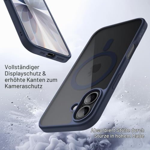 JETech Magnetische Hülle für iPhone 17, Sturmblau – Ansicht 4