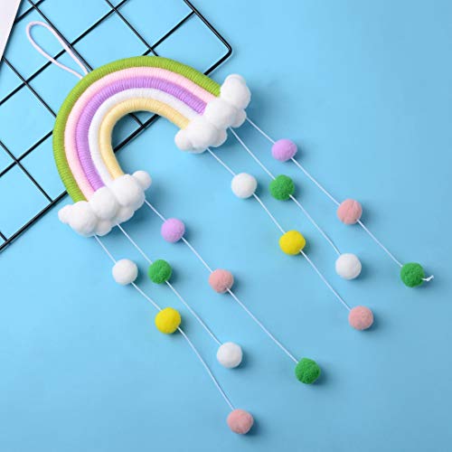 Tocawe Decoración de pared de macramé para colgar en la pared, diseño de macramé de macramé para habitación de niños, adecuado para festivales y regalos para niños pequeños, bodas (verde) Cover