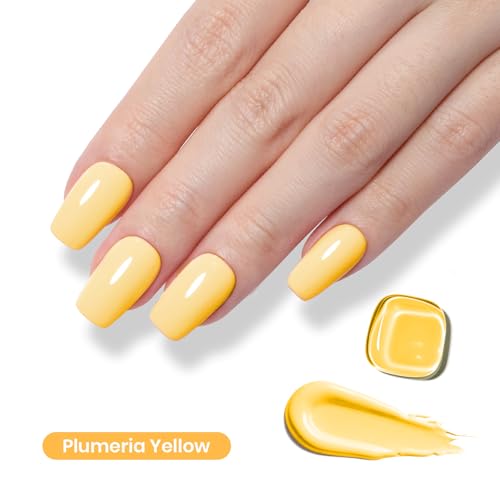 Image of Beetles Yellow Gel Nail Polish - 15ML /0.51Fl Oz, Plumeria Yellow Gel Polish, Color-Matched Bottle, Soak-Off UV LED, Long-Lasting Holiday & Summer Nails Art for DIY Beginners & Salon Pros