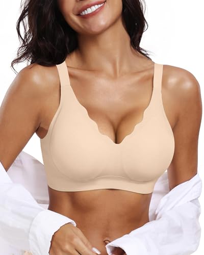 Image of OEAK Womens Wireless Jelly Bras Push Up Bralette Full Coverage No Underwire Bra Comfortable Everyday Seamless Tshirt Bras