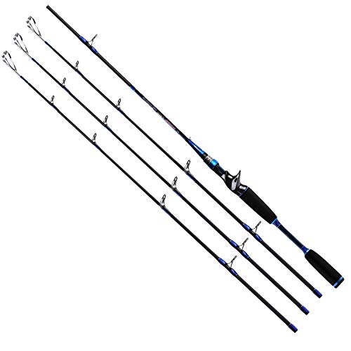 サンライク（SANLIKE）シーバスロッド ルアー釣竿 釣り竿 ベイト シーバス 海釣り 釣りロッド １つ/3つ穂先付き カーボン製 EVAグリップ1.8M/2.1M (1.8M/三つ穂先)