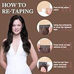 GOO GOO 20inch Dark Brown Remy Human Hair Extensions Silky Straight Tape in Natural Hair Extensions 50g 20pcs - Image 3