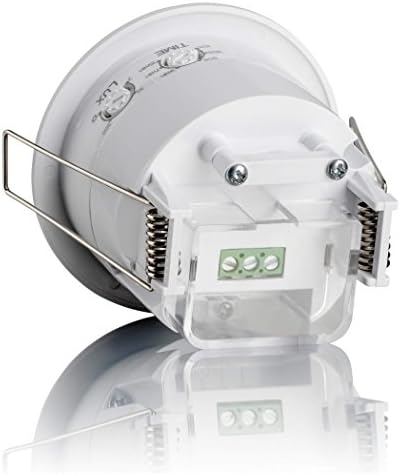 SEBSON PIR Sensor Indoor, Ceiling Flush Mounted, Infrared Motion Sensor, LED suitable, Range max. 6m/360°, max. 1200/300W, IP20, white