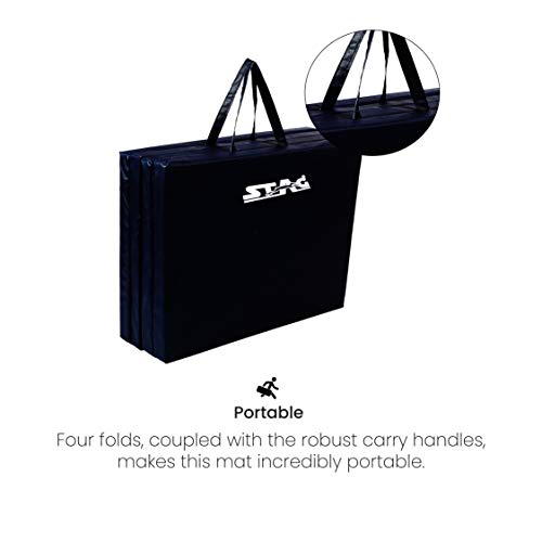 Image of STAG Multi-Purpose Foldable Fitness MAT 180 CM X 90 CM X 40 MM | Use as Tumbling mat, Gymnastics mat, Crash pad | Thick Foam | for Both Men and Women