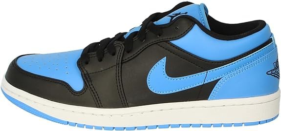 Nike Air Jordan 1 Low Men's Black/Black-University Blue 553558-041 - Size 11.5