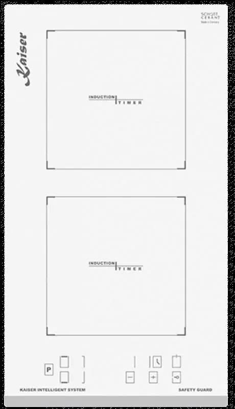 Kaiser KCT 3726 FIW Domino Table de cuisson à induction 30 cm Cuisinière Bords inclinés blanc