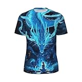 Yesad 3D Printed Short Sleeve T-Shirts for Men, Small-3X Large Size Tee Shirt for Adult, Dragon, Size 2XL