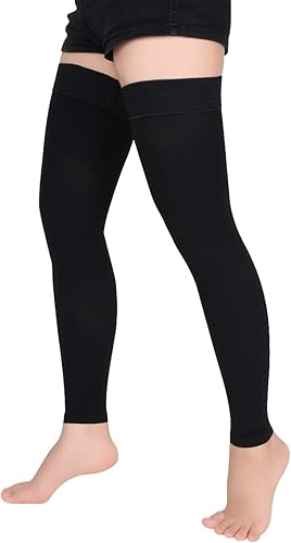 Miniatura 7 de SKYFOXE Medias médicas de alta compresión para muslos de 20 a 30 mmHg para mujeres y hombres, circulación firme con puntos de silicona