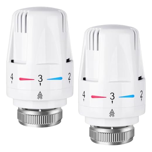Flintronic Termostato Radiador, M 30 x 1,5 Cabezal Termostático Radiador, 2 Unidades Llave Radiador Calefaccion, Termostato con Posición Cero, Cabezal de Repuesto, Cabezal Termostático para Casa