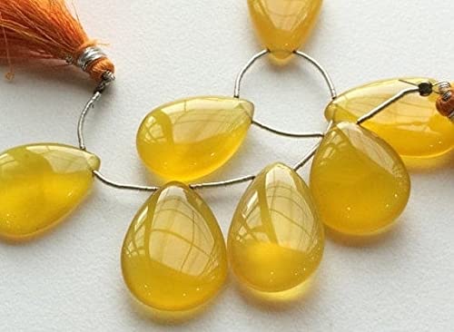 Calcédoine jaune en perles poires facettées pour créer un bijou porteur d'énergie positive